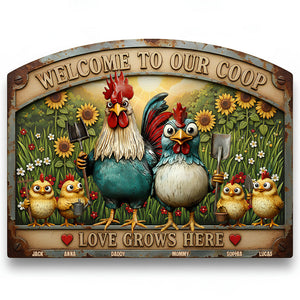Chicken Coop Metal Sign Personalized Gifts For Family 06pgtn111225