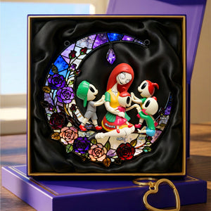 Spooky Mom and Kid Suncatcher Ornament - Personalized Gifts For Mom 05naqn240226