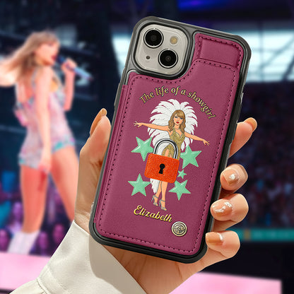 Show Girl Style Leather Flip Wallet Phone Case - Personalized Gifts For Music Fans 03naqn200825