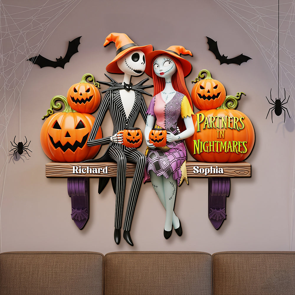 Spooky Couple Wood Sign - Personalized Halloween Gifts For Couple 01ohqn080825