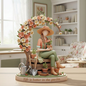 Gardening Girl Acrylic Plaque - Personalized Gifts 02pglu051225
