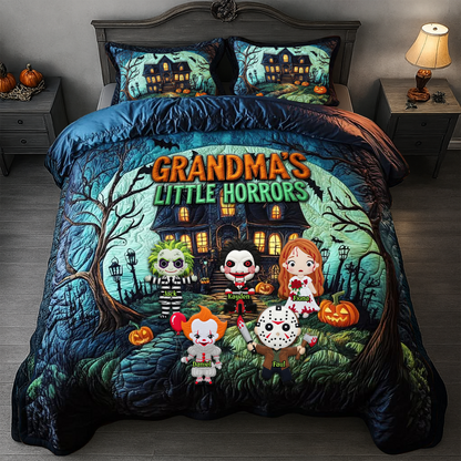 Little Horror Quilt Bed Set - Personalized Gifts For Grandma & Mom 02QHLU080825