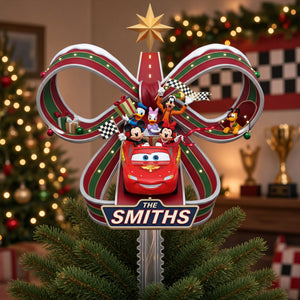 Childhood Cartoon Ribbon Tree Topper - Personalized Gifts For Christmas Acrylic Tree Topper 07HALU290826-Homacus