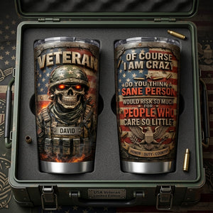 Fire Skull Veteran Tumbler Personalized Gifts For Veteran 04TYLU070426