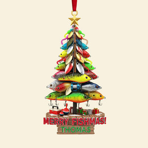 Personalized Gifts For Christmas, Fishing Lures Custom Shape Acrylic Ornament 01huta181025