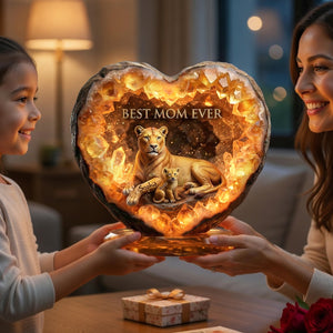Best Lion Mom Ever Acrylic Light Box - Personalized Gifts For Moms 02nalu180326