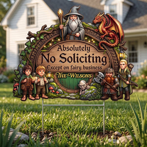 Absolutely No Soliciting Yard Sign - Personalized Gifts 01natn050826