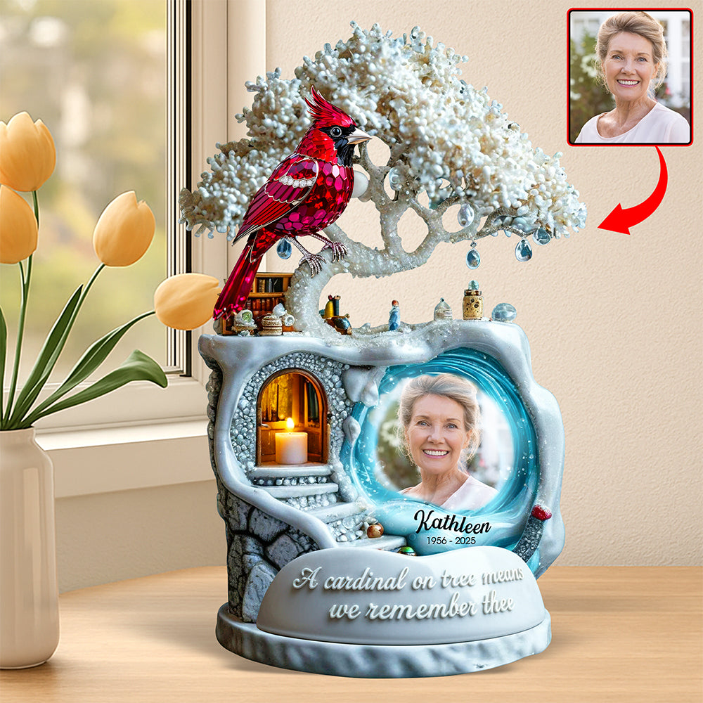 Cardinal From Heaven Acrylic Plaque, Custom Photo Memorial Keepsake For Loved One 01qhqn190925-Homacus