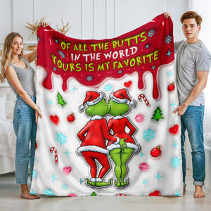 Naughty Green Monster Couple Blanket - Personalized Gifts For Couples 04NAQN031125