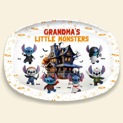Horror Monsters Personalized Halloween Gifts For Mom/Grandma Plate 02pgtn110825