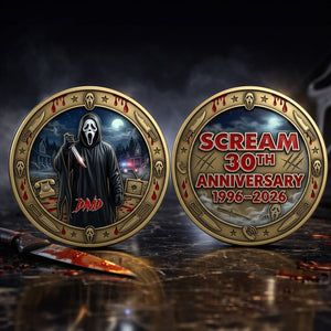 30 Years Anniversary Metal Coin - Personalized Gifts For Horror Fans Printed Metal Coin 05OHLU120326