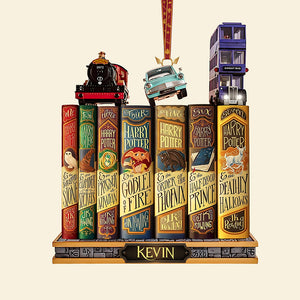 Books Collection Acrylic Christmas Ornament - Personalized Gifts For Book Lovers 02kita031125