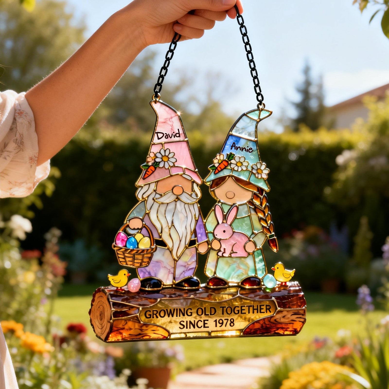 Growing Old Together Suncatcher  - Personalized Gifts For Couples 03PGLU230226