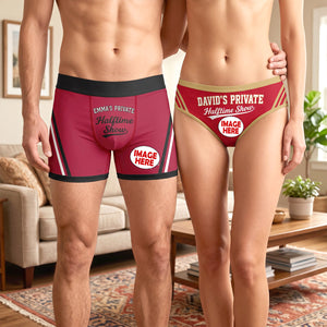 Matching Game Day Couple Men & Women Boxer Briefs - Personalized Gift For Sporty Couples 03HUTN120926