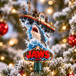 Shark Attack Christmas Tree Topper - Personalized Gifts For Movie Lovers 02naqn170926