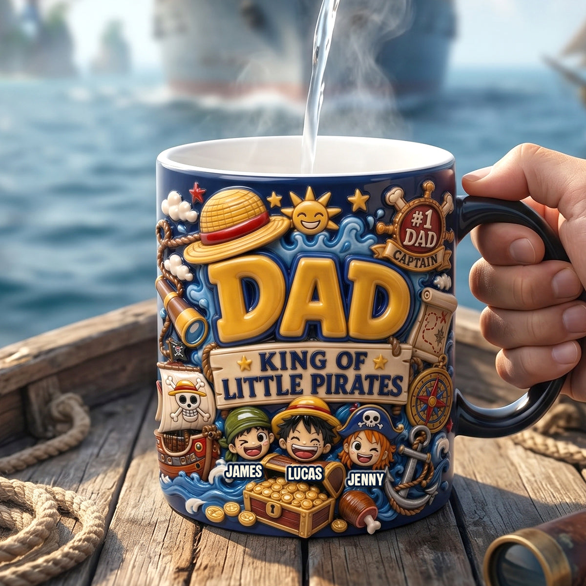 Adventure Captain Dad Magic Mug - Personalized Gift For Dads 01PATN210526