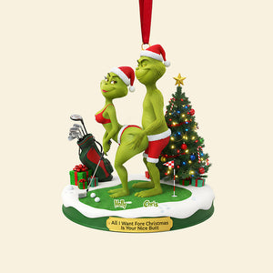 Personalized Gifts For Christmas, Golf Couple Naughty Acrylic Ornament 02ohta300925