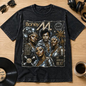 Boney M Disco Pop Washed T-shirt, Personalized Gifts For Music Lovers 05qhdt050826