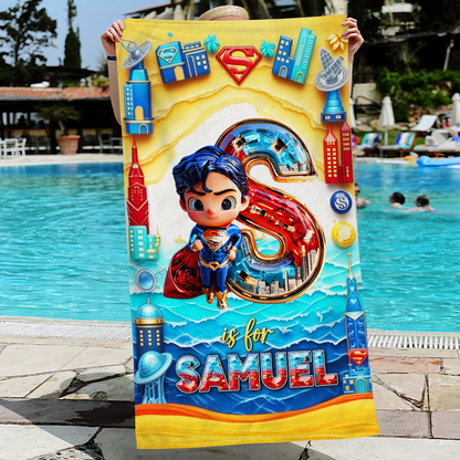 Personalized Gifts For Kids Beach Towel, Boy Style 05TGPU180725