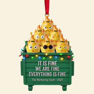 Personalized Funny Gifts For Coworkers Christmas Dumpster Fire Ornament 06natn101125