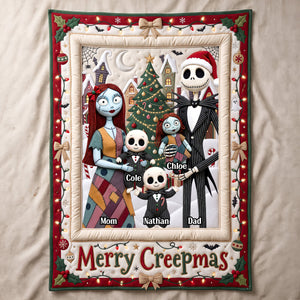 Spooky Family Merry Xmas Blanket - Personalized Christmas Gifts For Family 06padt280926