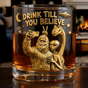 Fun Forest Giant & Friends Selfie Glass - Personalized Gifts For Drinking Lovers & Cryptid Creatures Enthusiasts 02QHLU011225