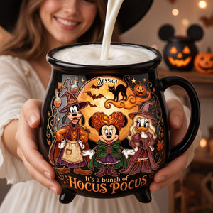 Macabre Spell Sisters Ceramic Cauldron Mug - Personalized Gifts 02palu180826
