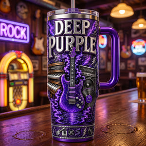 Deep Purple Heavy Metal Colorful 40oz Tumbler With Handle - Personalized Gift For Rock Lovers 05naqn160726