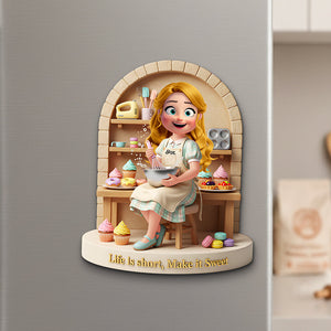 Sweet Baking Girl Fridge Magnet - Personalized Gift For Bakers 01PGTA061225