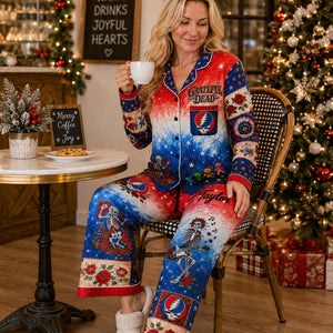 Eclectic Grateful Dead Pajama Set, Personalized Gifts For Music Lovers 01qhqn270826