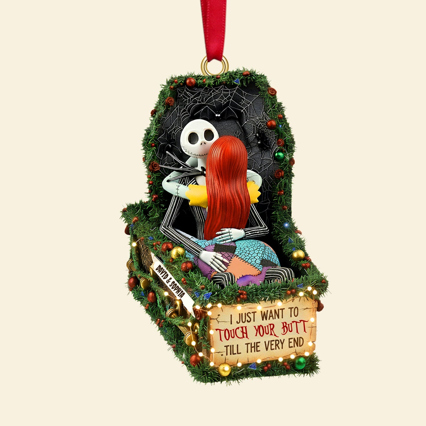 Deathly Love Christmas Ornament, Personalized Gifts For Couple 02qhtn100925