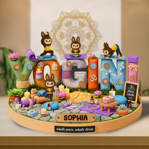 Cute Monster Yogini Acrylic Plaque - Personalized Gifts For Yoga Practitioner 03OHLU200625