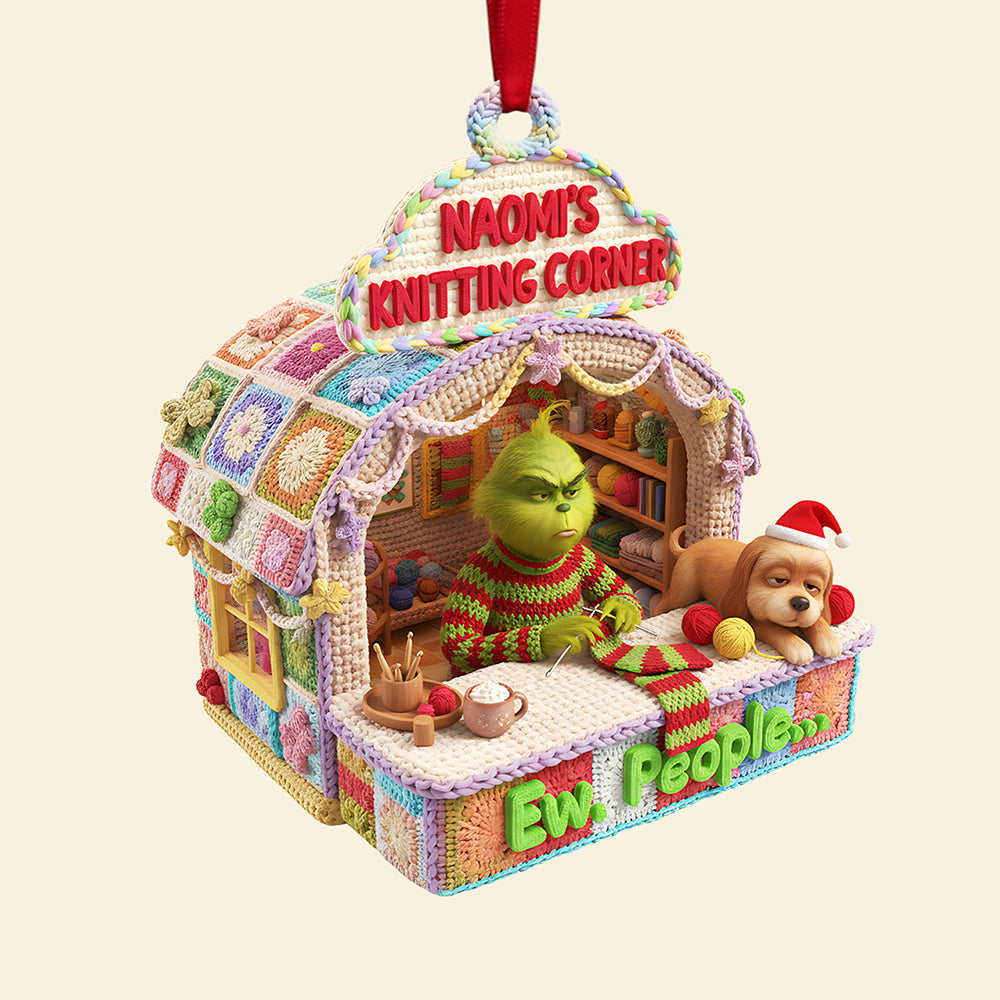 Personalized Gifts For Christmas, Knitting Corner Acrylic Ornament 03kita091025