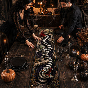 Creepy Sandworm Table Runner - Personalized Gift For Horror Lovers 06HADT180826