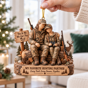 Hunting Partner Wood Effect Ornament - Personalized Gifts For Hunting Couple 02qhqn191026