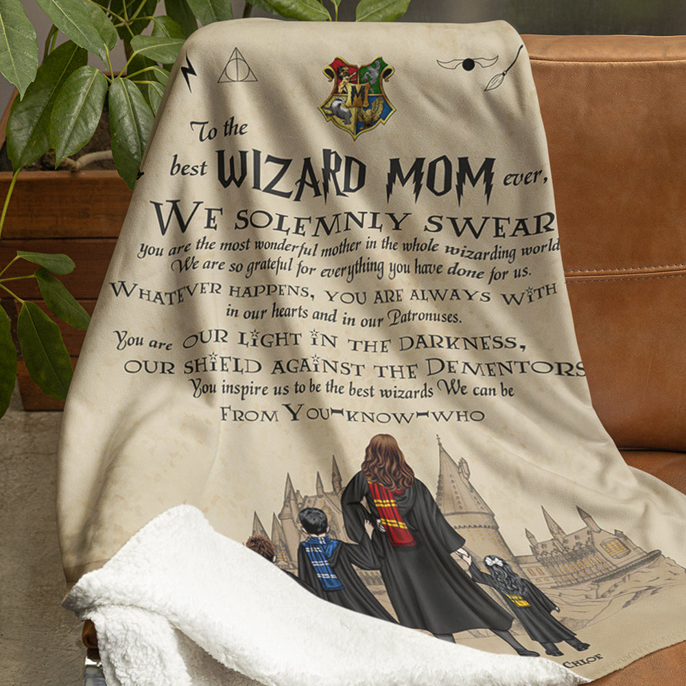 Personalized Gifts For Mom Blanket To The Best Wizard Mom Ever 01HTDT010424TM-Homacus