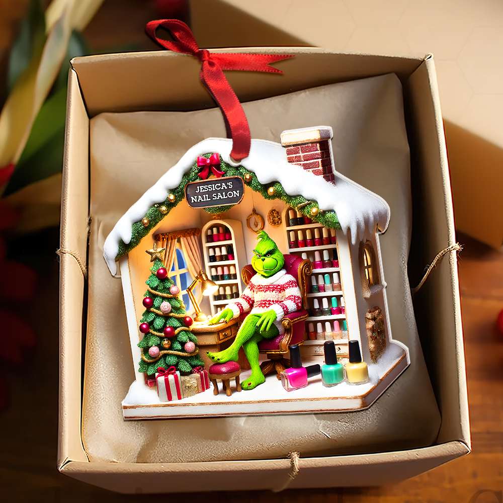 Personalized Gifts Nail Salon Green Monster Acrylic Ornament 044TGMH141124 - Ornament - GoDuckee