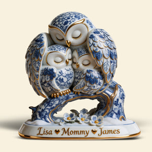 Protective Owl Mom Plaque - Personalized Gifts For Moms 01QHQN130326
