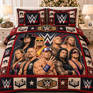 Championship Wrestling Quilt Bed Set - Personalized Gifts For Wrestling Lovers 01nadt131026