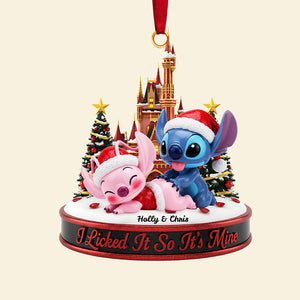 Personalized Gifts For Christmas, Cute Mischievous Couple Acrylic Ornament 03nata220925