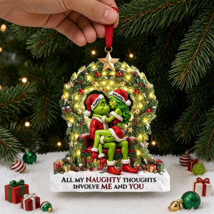 Naughty Couple Christmas Ornament - Personalized Gifts For Couple Christmas Ornament 02NALU220926