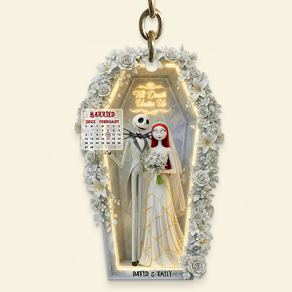 Horror Wedding Couple Keychain - Personalized Gifts For Couple 05ohpu270625-Homacus