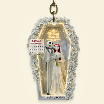 Horror Wedding Couple Keychain - Personalized Gifts For Couple 05ohpu270625-Homacus