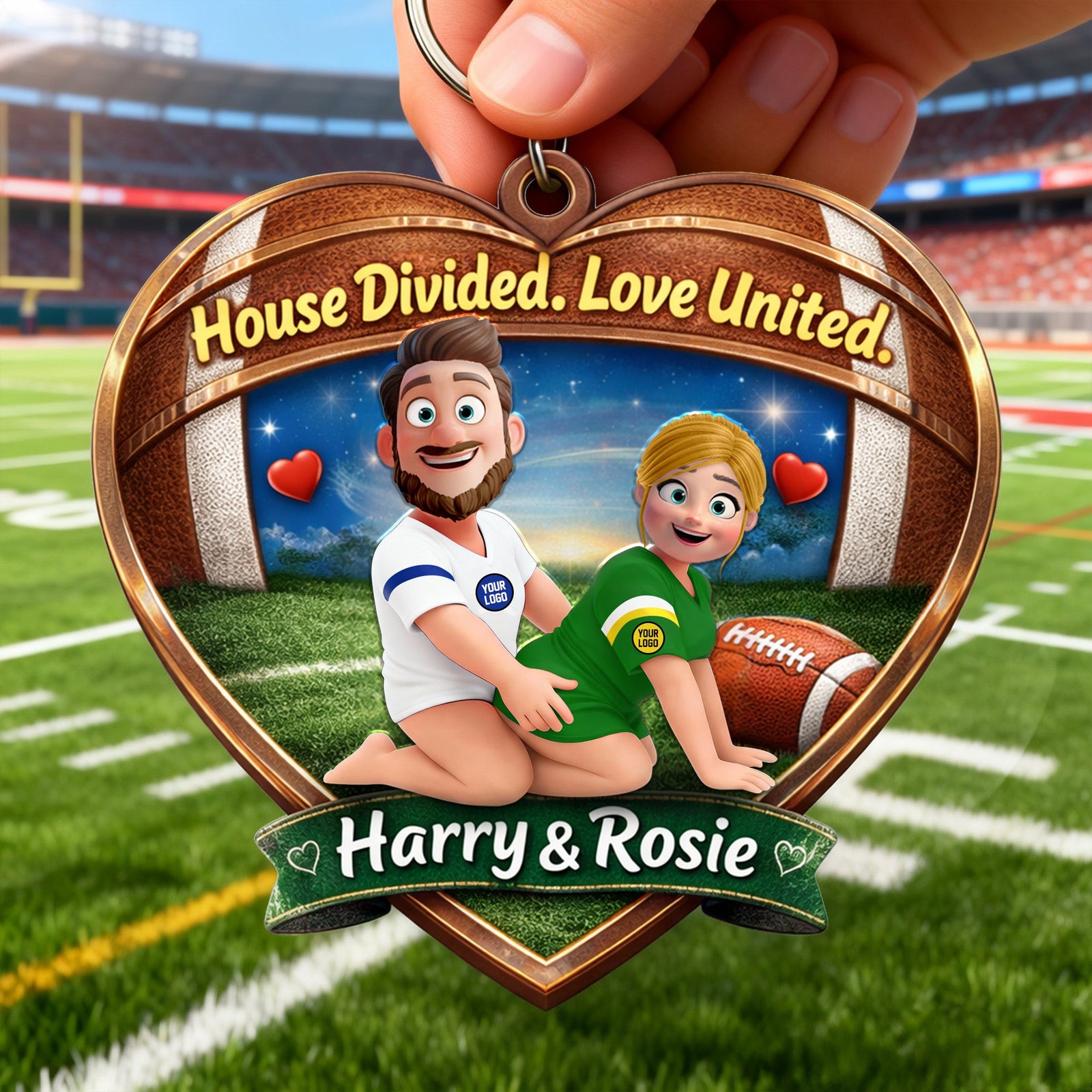 Flirty Game Day Couple Keychain - Personalized Gift For Sporty Couples 01HULU130126