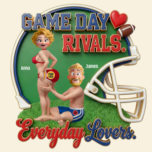 Game Day Rivals Couple Fridge Magnet - Personalized Gifts For Sporty Couple 01HUTN140126