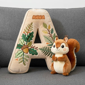 Squirrel Alphabet Initial Letter Custom Shaped Pillow - Personalized Gifts For Kids 02pgtn101225