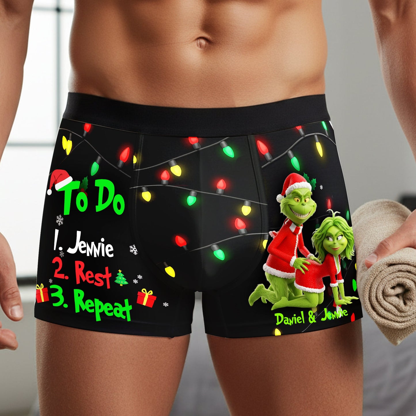 Grumpy Couple Christmas Boxers - Personalized Gifts For Him 05NALU110925
