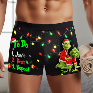 Grumpy Couple Christmas Boxers - Personalized Gifts For Him 05NALU110925