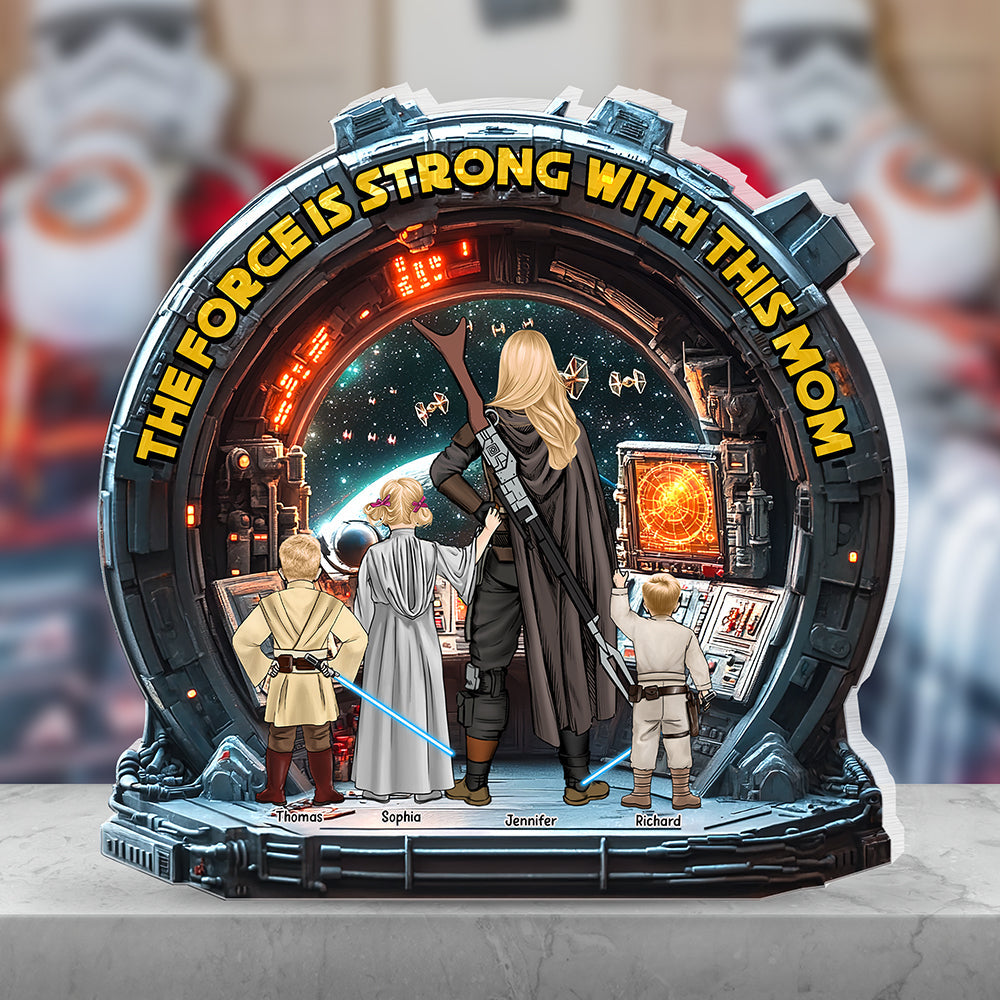 Personalized Gifts For Mom Plaque Mother's Day The Force Is Strong With This Mom-Homacus
