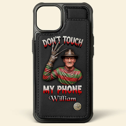 Scary Movie Characters Leather Flip Wallet Phone Case - Personalized Halloween Gifts For Horror Movie Fans 03pgqn130825